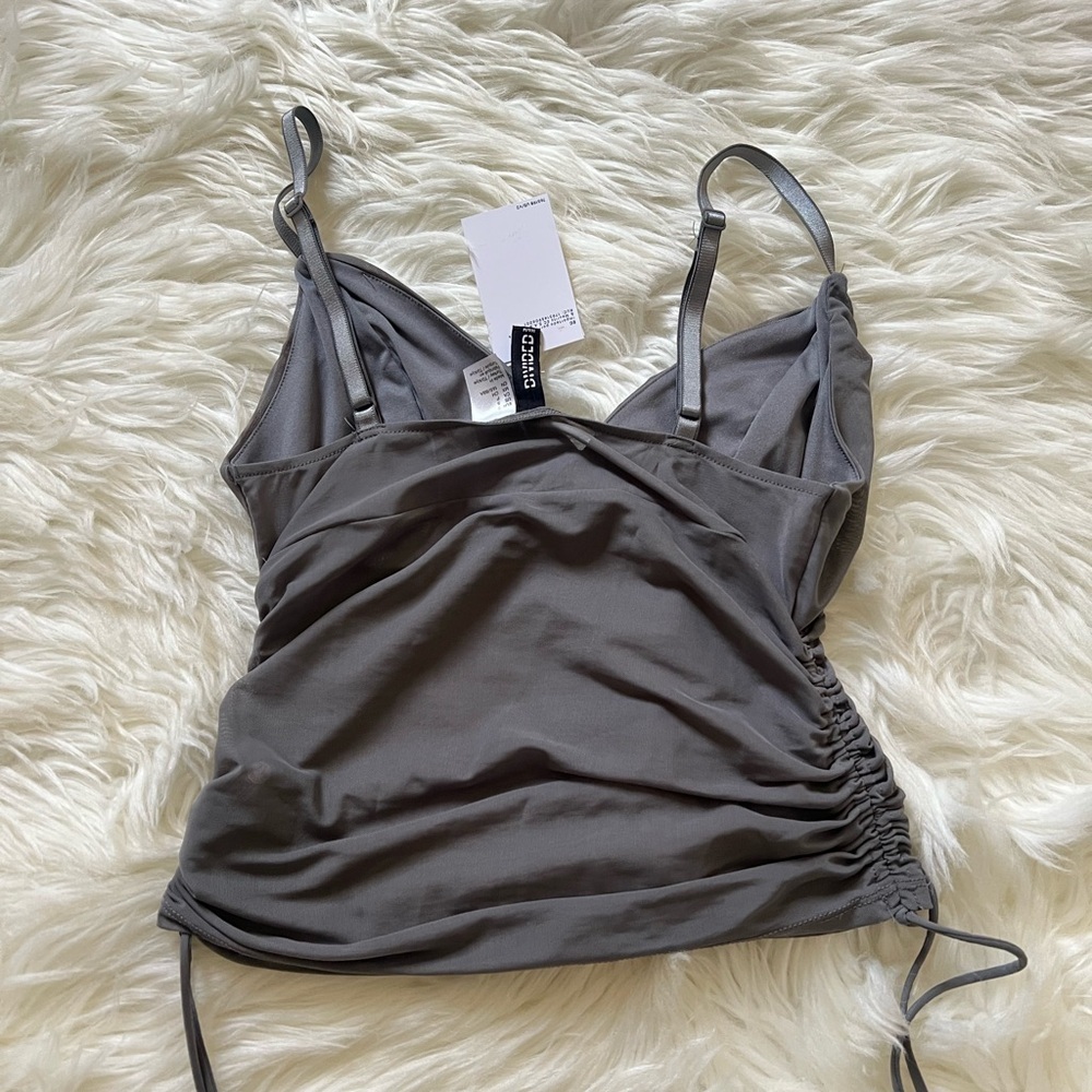H&M Gray Ruched Spaghetti Strap Top - Picture 5 of 7
